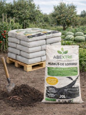 Palet con 40 sacos de rafia de 20L. 100% Humus de Lombriz