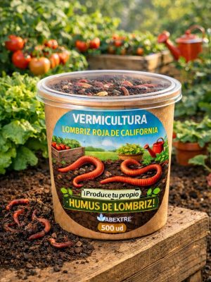 Lombriz Roja de California para Vermicompostaje. Envase de 500 ud de eisenia foetida